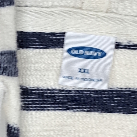Old Navy Navy and White Striped Hoodie Zip Sweatshirt Size XXL $13 - Picture 4 of 9